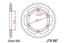 JT Rozeta oceľová JTR897 / KTM 48 zubová čierna