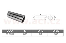 koncovka výfuku nerezová kulatá, vnější průměr 102mm, délka 330mm, vnitřní průměr 98mm ASSO