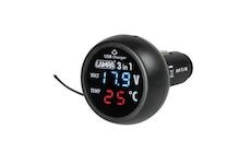 LAMPA Tester akumulátora do zapalovača - voltmeter, teplomer, USB