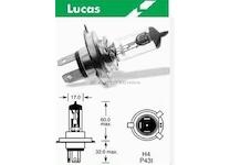 LUCAS Žiarovka 12V H4 60/55W P43t 'E'