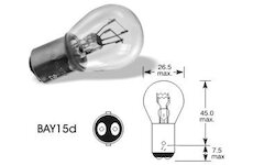 LUCAS Žiarovka 12V P21/5W BAY15d