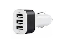 Nabíjačka mobilov do zapaľovača 12/24V, 3xUSB (2,1A ,2,0A ,1,0A) biela