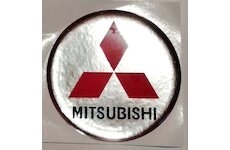 Nálepka na puklicu MITSUBISHI strieborná (SADA-4ks) 5,5cm