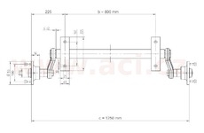 náprava KNOTT VG 7-L (750 kg) rozteč patek 800 mm, nízké patky (4x100) ORIGINÁL