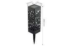NEO Lampa solárna 60x60x290mm, SMD LED, 10 lm, sada 4 ks