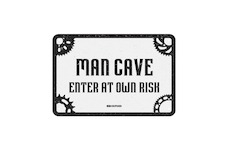 plechová cedule MAN CAVE, OXFORD (černá/bílá, rozměr 30 x 20 cm)