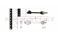 poloosa AVORD délka 602 mm, 23 drážek u kola, +AUT, L, repasovaný originál (+vratná část 595 Kč/25,87 €)