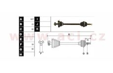 poloosa AVORD délka 638 mm, 22 drážek u kola, +ABS 44z, L, repasovaný originál (+vratná část 595 Kč/25,87 €)