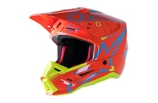 přilba S-M5 ACTION, ALPINESTARS (oranžová/žlutá fluo/světle modrá, vel. 2XL)