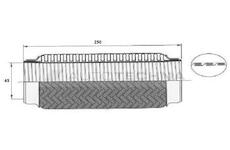 PROAUTO Spojka výfuku pružná 45x250mm INTERLOCK