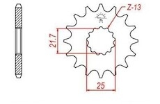 řetězové kolečko pro sekundární řetězy typu 428, JT - Anglie (15 zubů)