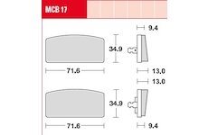 Sada brzdových platničiek kotúčovej brzdy TRW MCB17