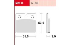 Sada brzdových platničiek kotúčovej brzdy TRW MCB19