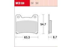 Sada brzdových platničiek kotúčovej brzdy TRW MCB530SV