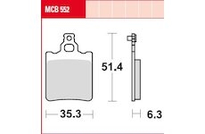 Sada brzdových platničiek kotúčovej brzdy TRW MCB552