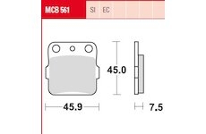 Sada brzdových platničiek kotúčovej brzdy TRW MCB561