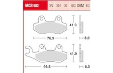 Sada brzdových platničiek kotúčovej brzdy TRW MCB582SI