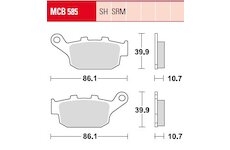 Sada brzdových platničiek kotúčovej brzdy TRW MCB585SH