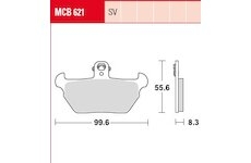 Sada brzdových platničiek kotúčovej brzdy TRW MCB621SV