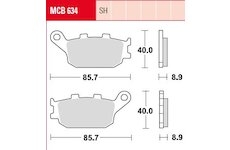 Sada brzdových platničiek kotúčovej brzdy TRW MCB634