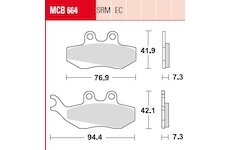 Sada brzdových platničiek kotúčovej brzdy TRW MCB664