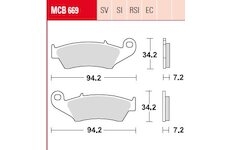 Sada brzdových platničiek kotúčovej brzdy TRW MCB669RSI