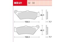 Sada brzdových platničiek kotúčovej brzdy TRW MCB671