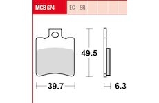 Sada brzdových platničiek kotúčovej brzdy TRW MCB674EC