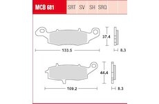 Sada brzdových platničiek kotúčovej brzdy TRW MCB681SH
