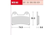 Sada brzdových platničiek kotúčovej brzdy TRW MCB683SV