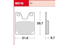 Sada brzdových platničiek kotúčovej brzdy TRW MCB702SH