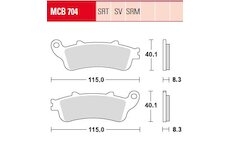 Sada brzdových platničiek kotúčovej brzdy TRW MCB704SV