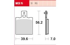 Sada brzdových platničiek kotúčovej brzdy TRW MCB75