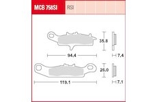 Sada brzdových platničiek kotúčovej brzdy TRW MCB758RSI