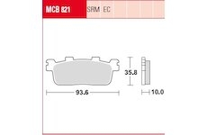 Sada brzdových platničiek kotúčovej brzdy TRW MCB821SRM