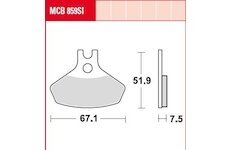 Sada brzdových platničiek kotúčovej brzdy TRW MCB859SI