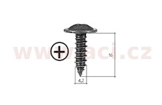 samořezný křížový vrut černý pozink Fe (sada 20 ks) (4,2 mm, 16 mm)