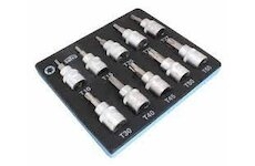 SATRA 10PCS 3/8” DR. TAMPER TORX BIT SOCKET SET