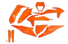 UFO Kompletný plastový KIT KTM EXC 150,250,300/ EXC-F 250,350,450,500 s prednou maskou 2020-2023 oranžová