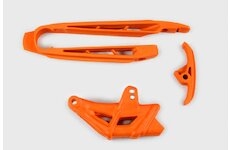 UFO Vodítko reťaze zadné + predné KTM SX-SX-F 07-10/EXC-EXC-F 08-10 oranžová KT03099127+KT03096127