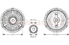 viskózní spojka ventilátoru pro všechny motory CDi (3 šrouby-rozteč 127 mm, průměr 160 mm)