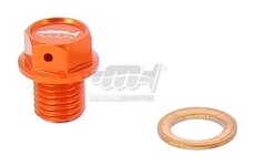 Vypúštacia skrutka KTM/Husq./Gas Gas M12 x 1,5 -12mm s magnetom oranžová