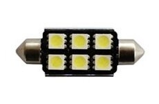 Žiarovka 12V 18 HYPER LED, C5W, 15x36mm sulfidka biela CANBUS  /1ks/