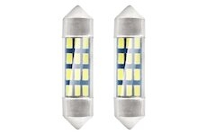 Žiarovka 12V LED biela, 12SMD,C5W C10W C3W 36mm sulfidka /2ks/